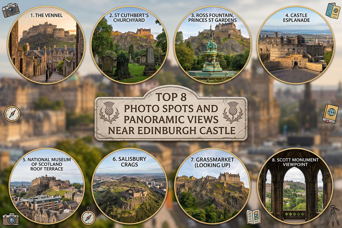 Top 8 Photo Spots and Panoramic Views Near Edinburgh Castle